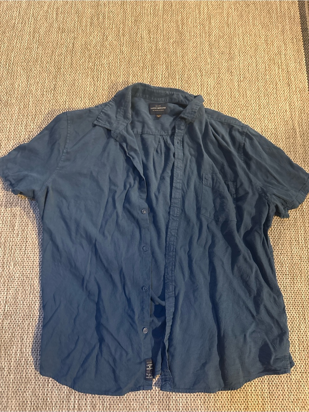 Lucky Brand navy blue button-up shirt in XXL